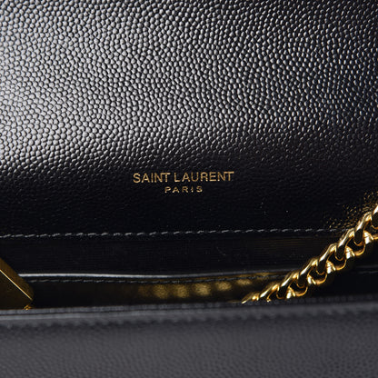 Saint Laurent Grain De Poudre Small Monogram Kate Satchel Black 6 of 8