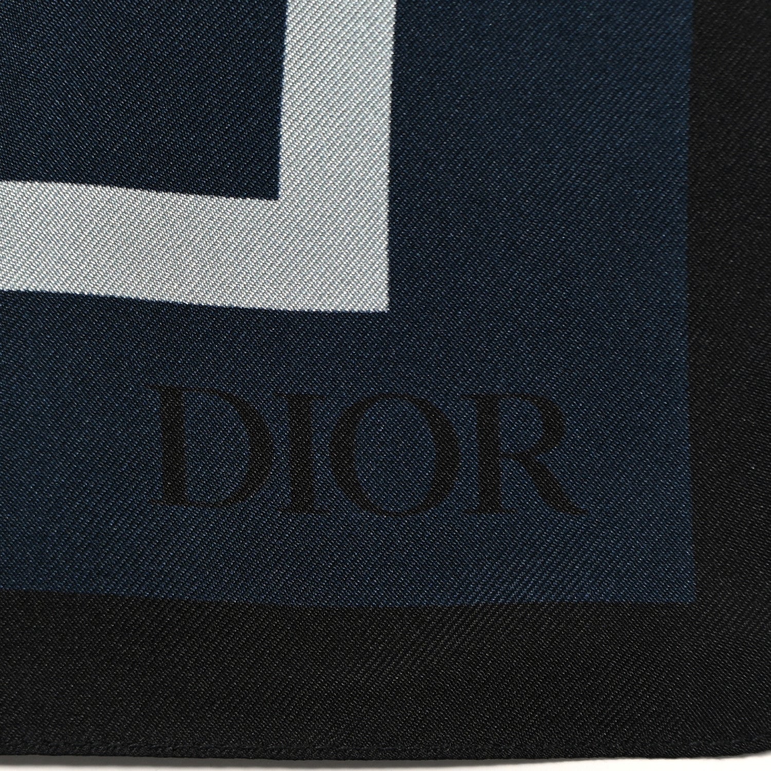 Christian Dior Silk Avenue Montaigne Square Scarf Blue 2 of 5