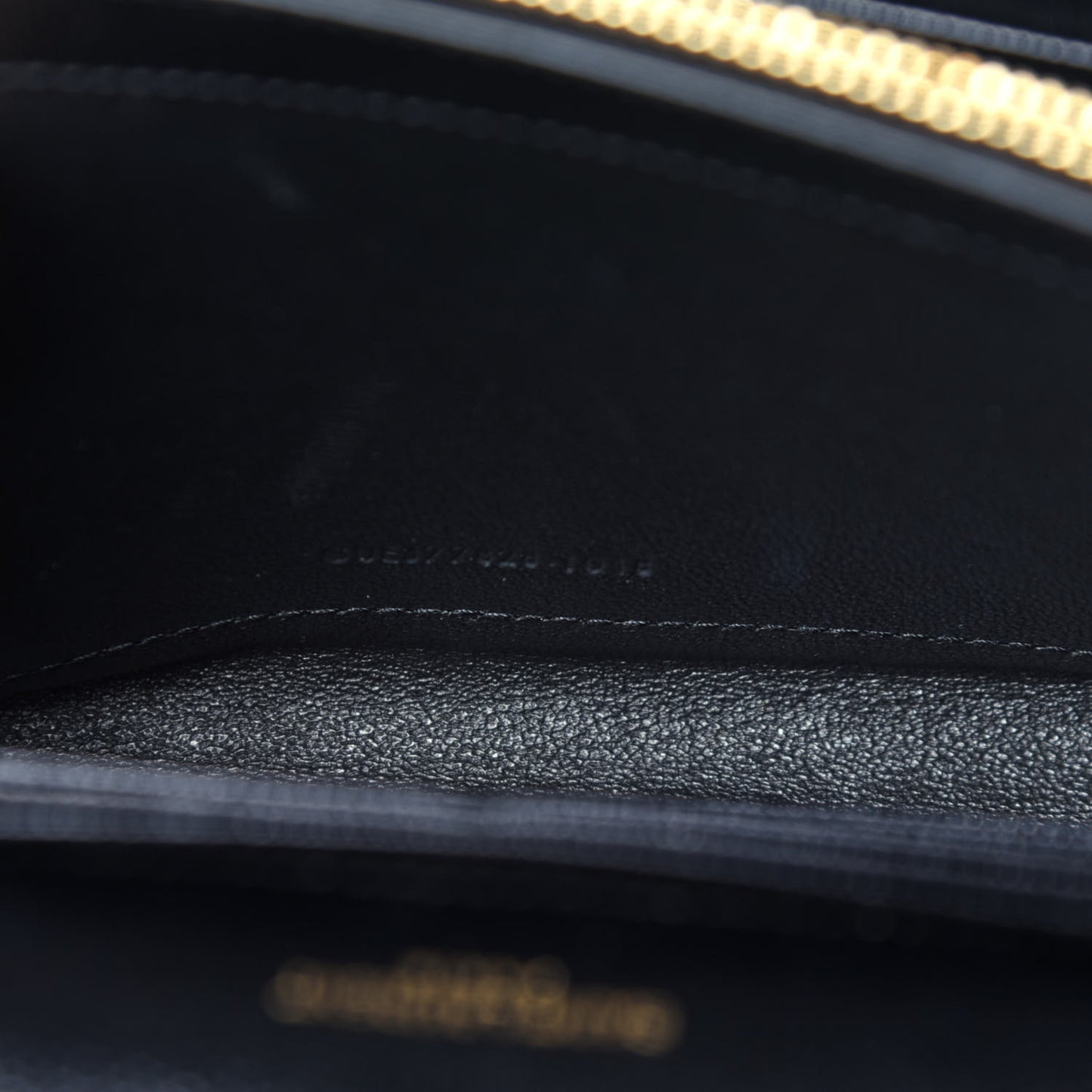 Grain De Poudre Matelasse Chevron Monogram Chain Wallet Black