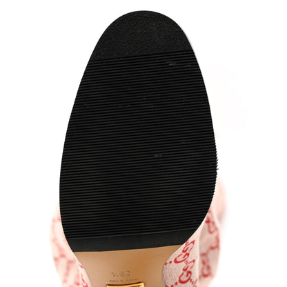Gucci Monogram Over The Knee Boots 39.5 Gardenia Hibiscus Red 11 of 12