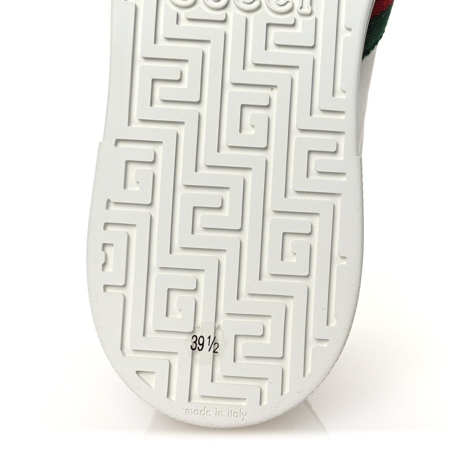 Calfskin Crocodile Web Womens Ace Sneakers 39.5 White Green