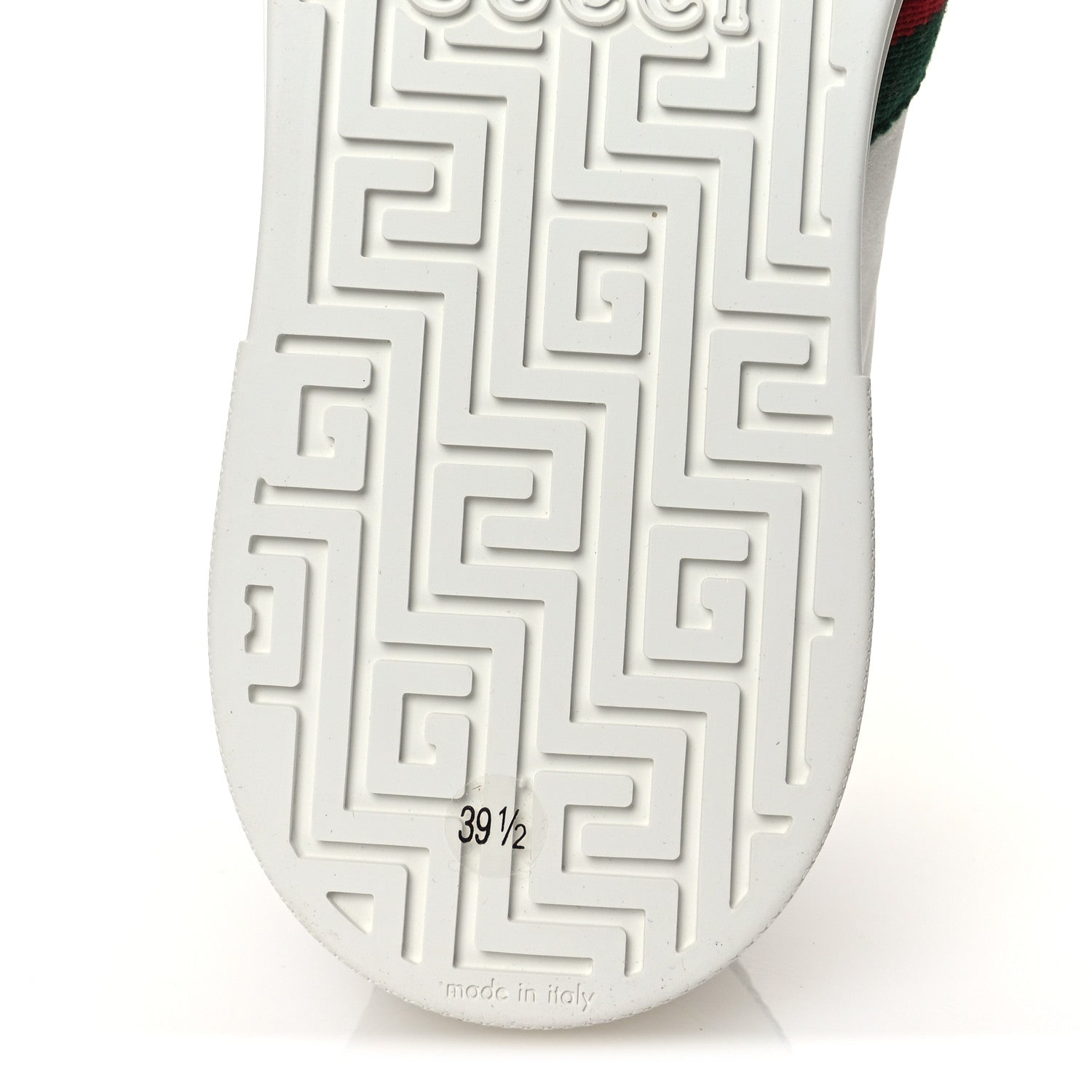 Gucci Calfskin Crocodile Web Womens Ace Sneakers 39.5 White Green 8 of 12