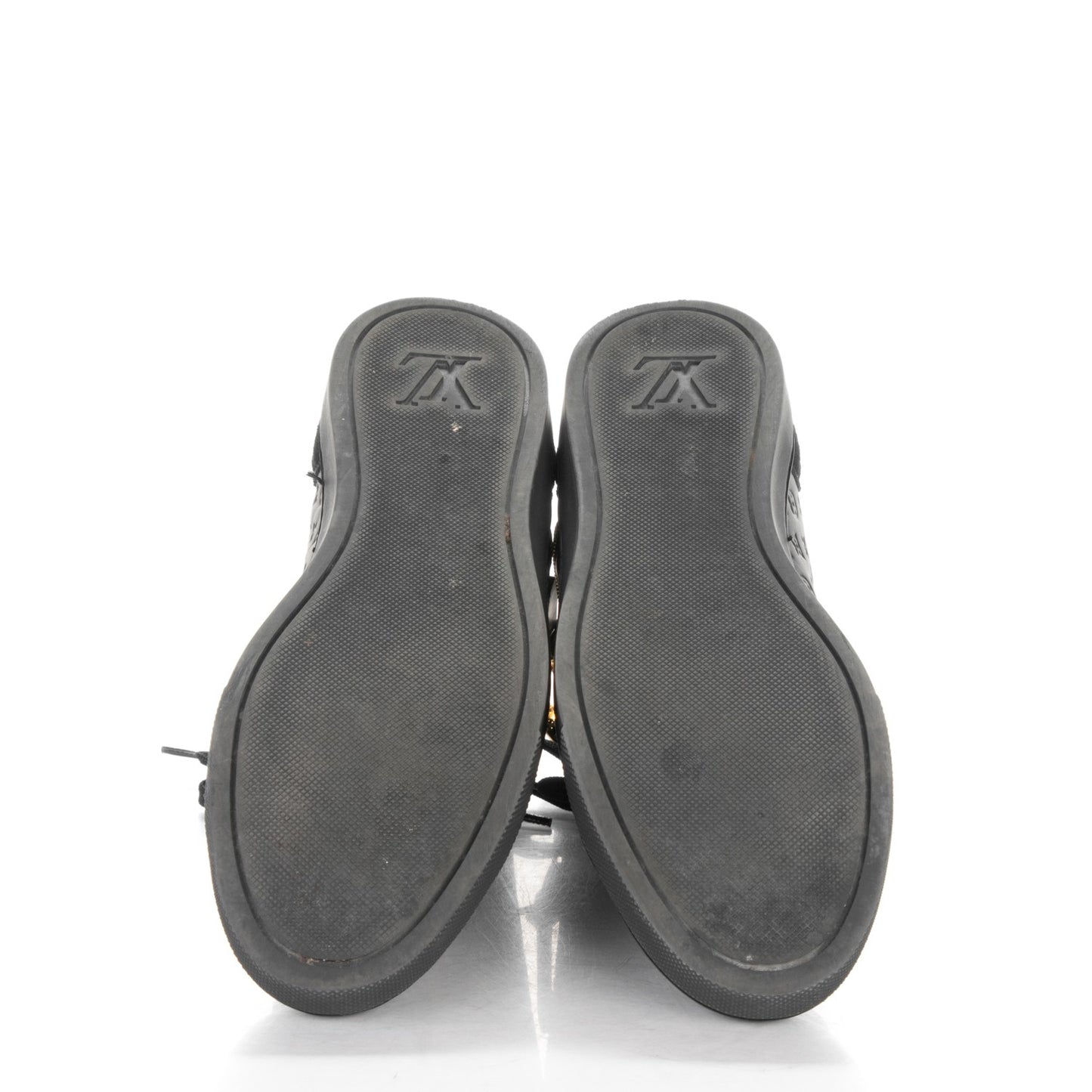 Calfskin Embossed Monogram Punchy High Top Sneakers 39 Black
