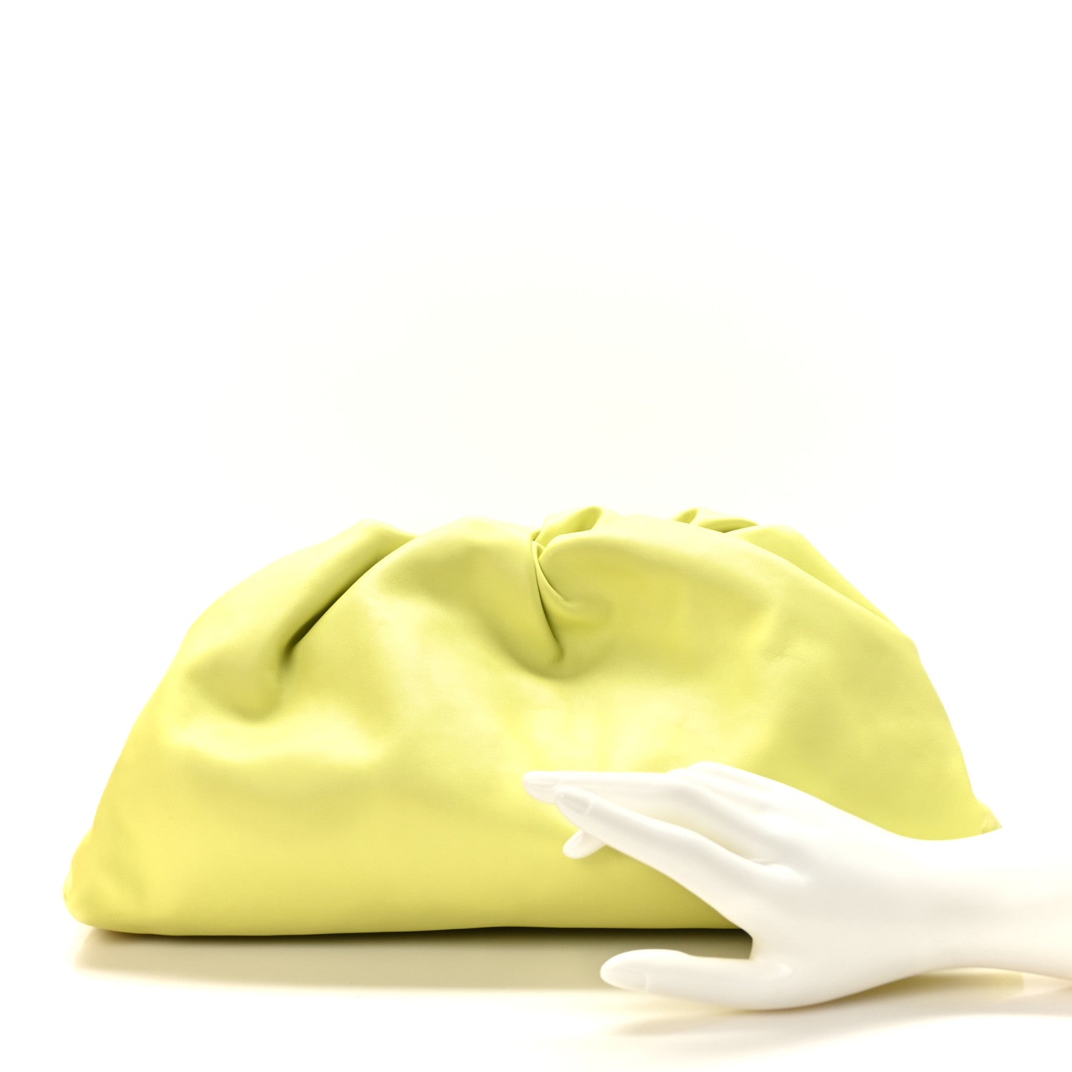 Bottega Veneta Smooth Butter Calf The Pouch Oversized Clutch Kiwi 2 of 9