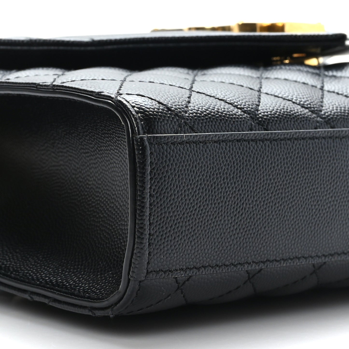 Grain De Poudre Textured Mixed Matelasse Triquilt Medium Monogram Satchel Black