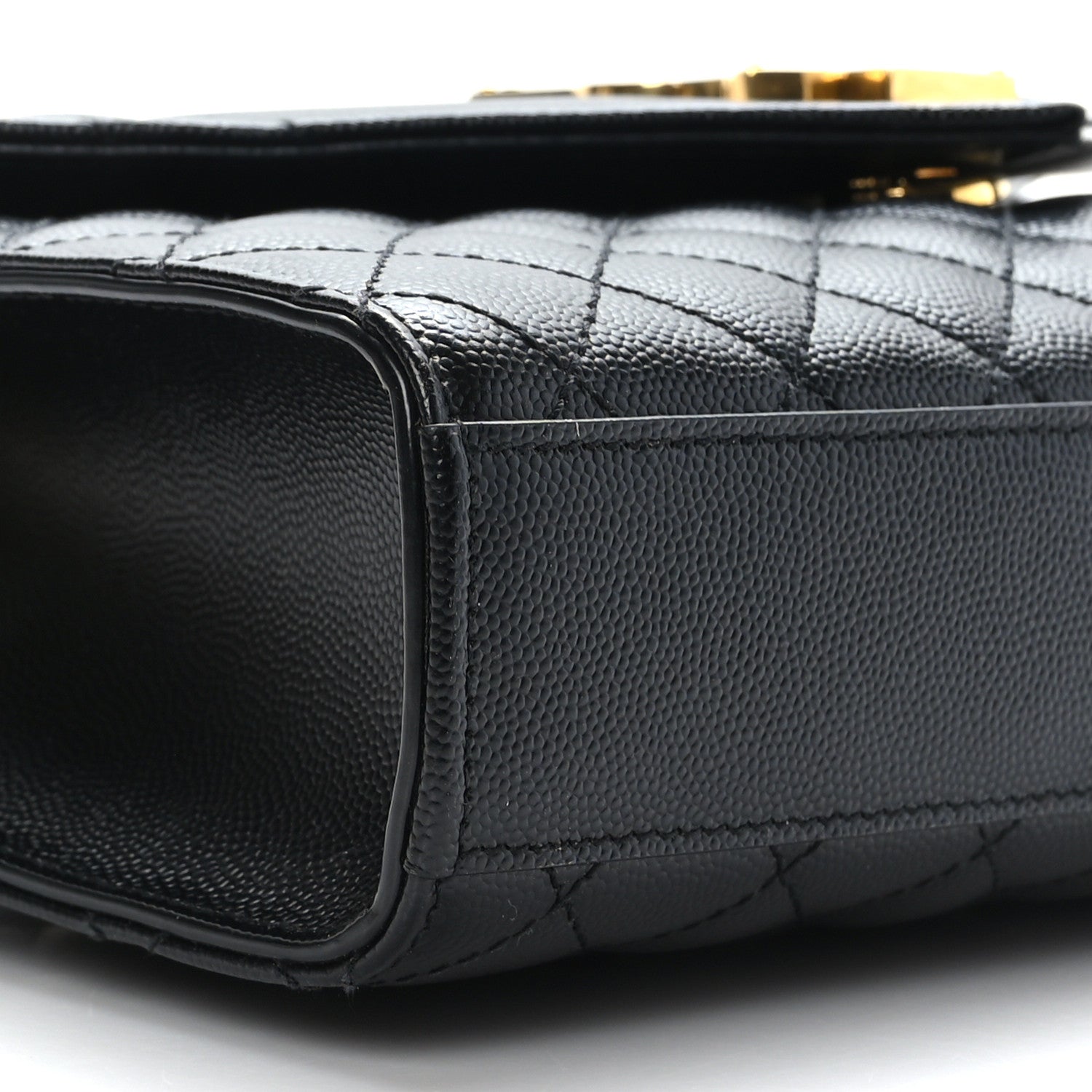 Saint Laurent Grain De Poudre Textured Mixed Matelasse Triquilt Medium Monogram Satchel Black 7 of 8