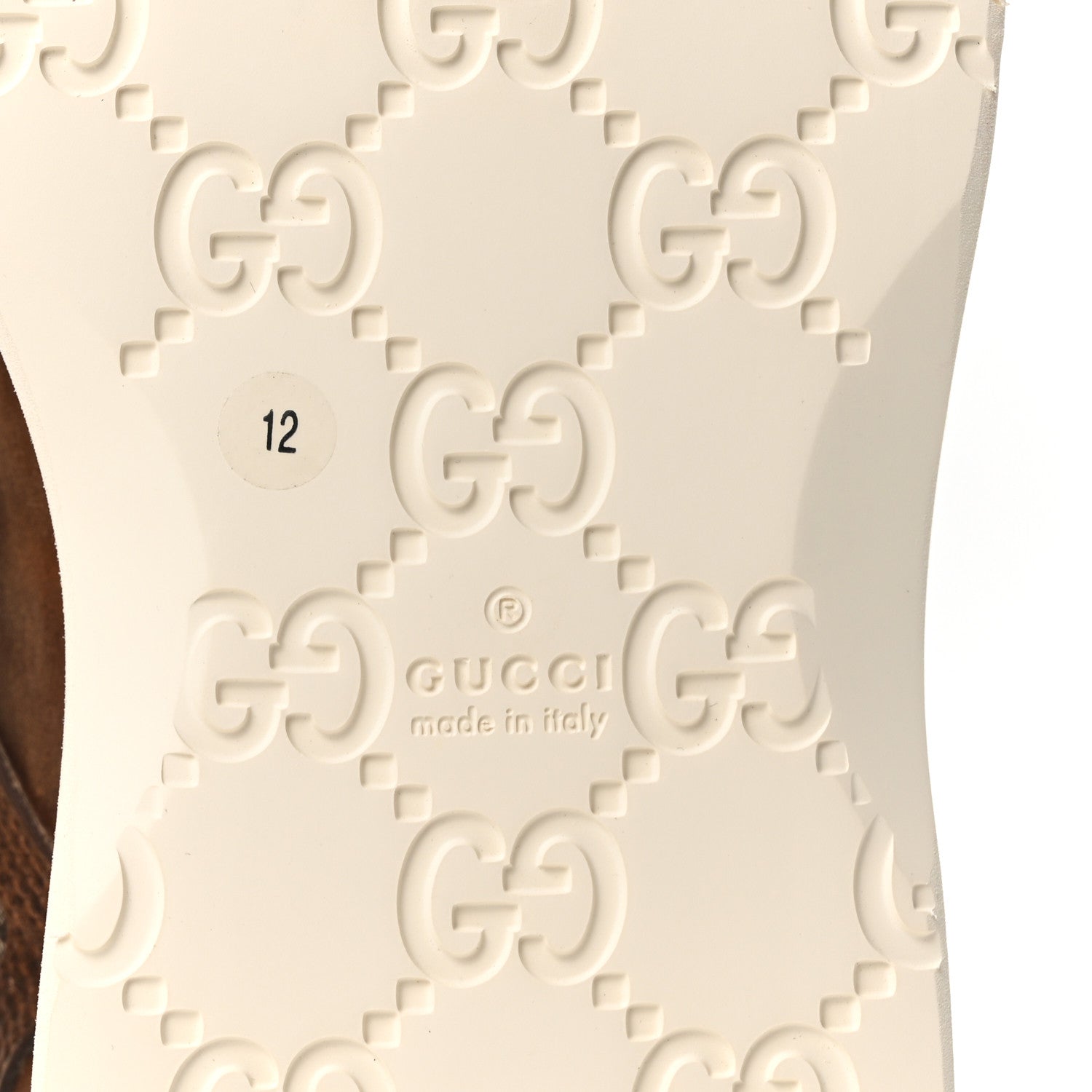 Gucci Garrett Calfskin Monogram Mens Ala Boots 12 Beige Ebony Cuir 7 of 9