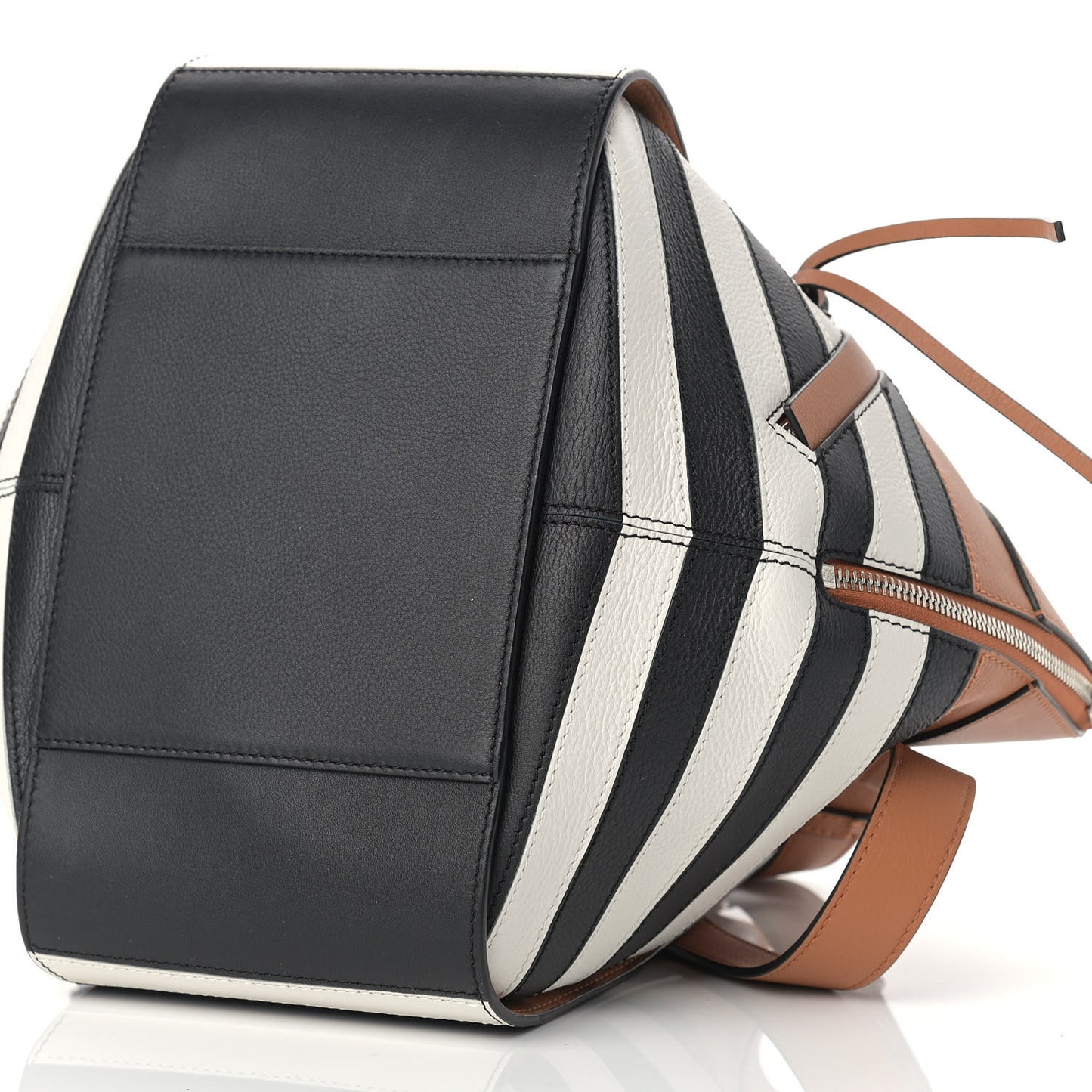 Calfskin Marine Stripe Small Hammock Shoulder Bag Tan