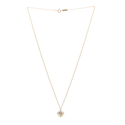 Tiffany Platinum 18K Yellow Gold Diamond Schlumberger Lynn Pendant Necklace 3 of 5