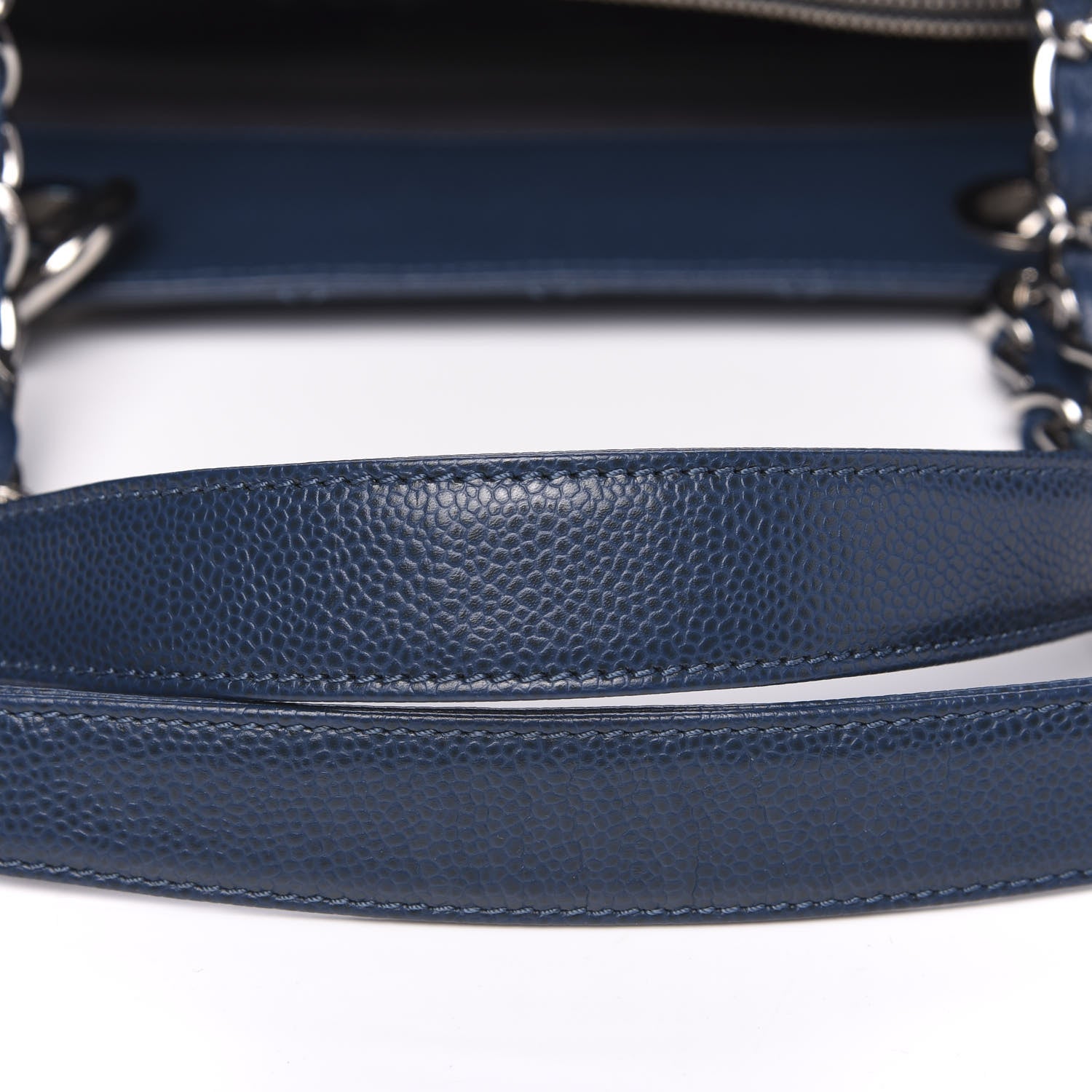 Chanel Caviar Quilted XL Grand Shopping Tote GST Navy Blue 12 of 13