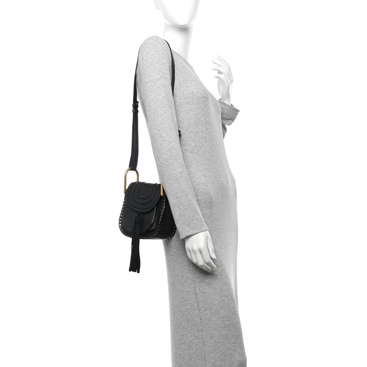 Chloe Calfskin Braided Mini Hudson Shoulder Bag Black 2 of 9