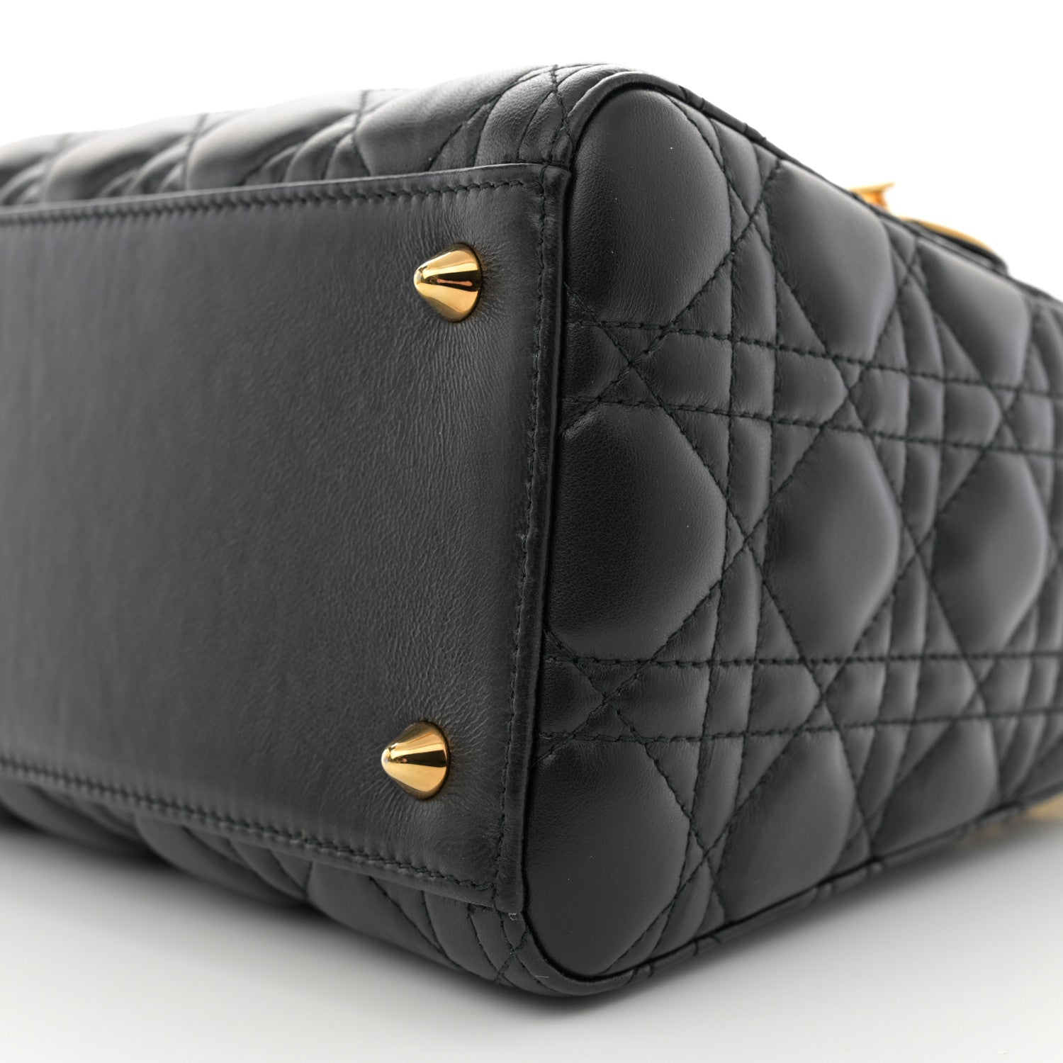 Christian Dior Lambskin Cannage Medium Lady Dior Black 10 of 10