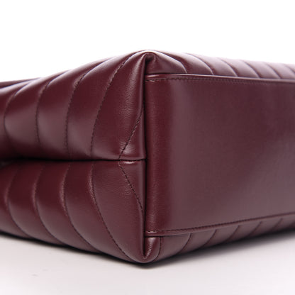 Saint Laurent Calfskin Y Quilted Monogram Medium Loulou Chain Satchel Rouge Legion 7 of 9
