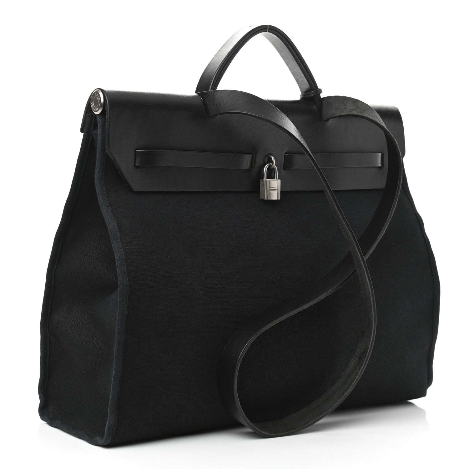 Hermes Toile Vache Calfskin Herbag 39 MM Black 3 of 17