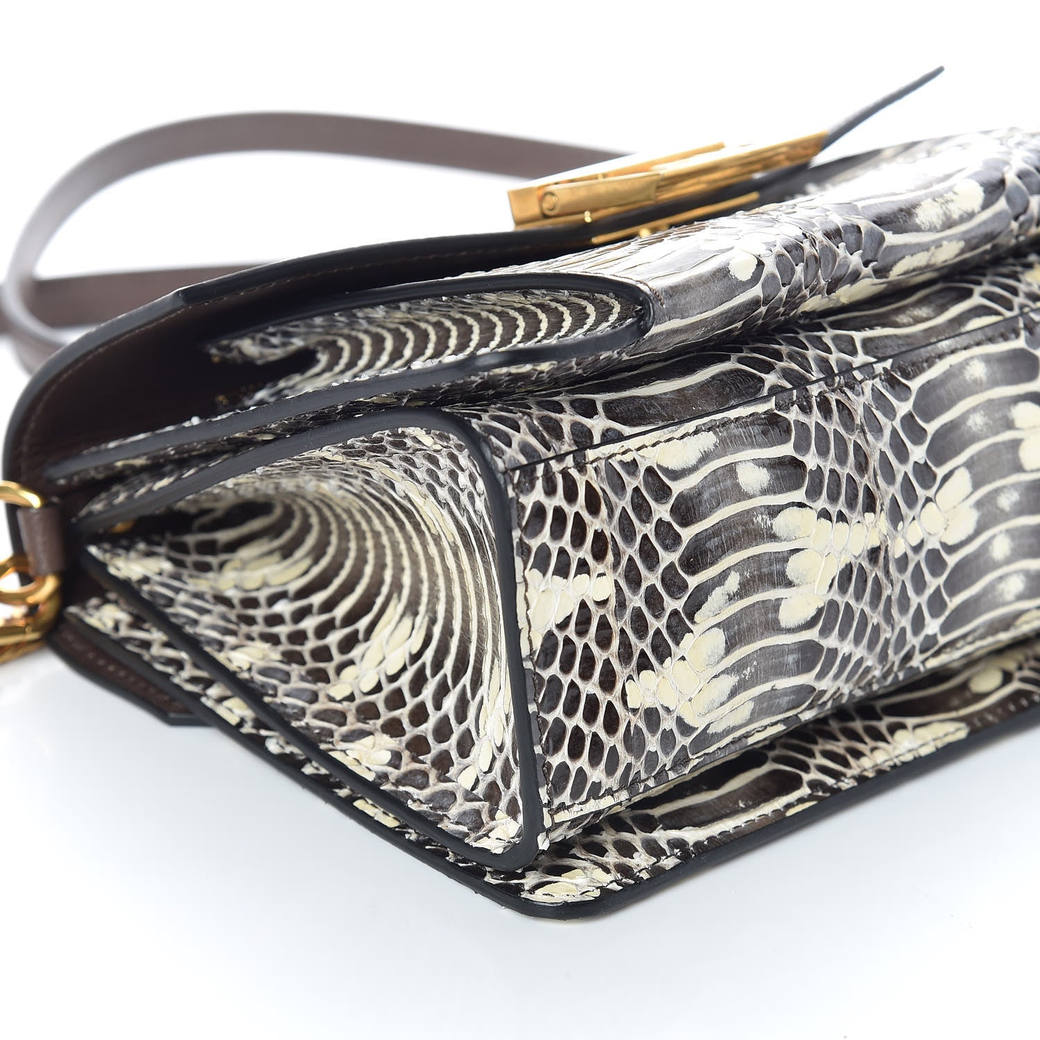 Givenchy Elaphe Goatskin Small GV3 Shoulder Bag Brown Natural 5 of 8