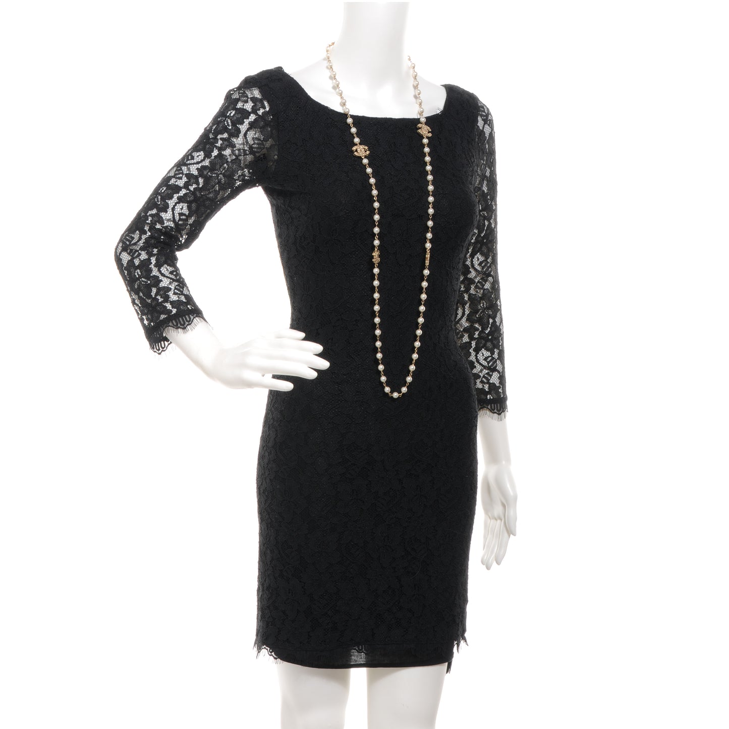 Pearl CC Long Necklace Gold