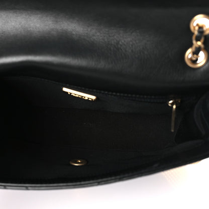 Chanel Calfskin Chevron Quilted Rock The Corner Flap Black 5 of 9