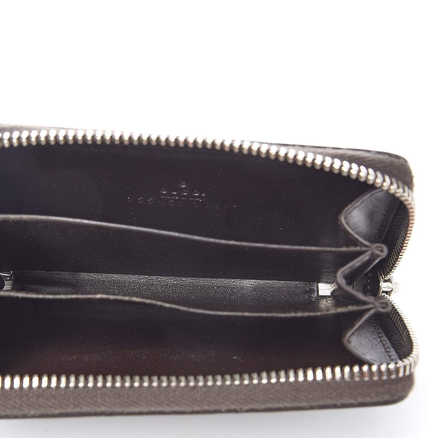 Guccissima Zip Around Card Case Chocolate