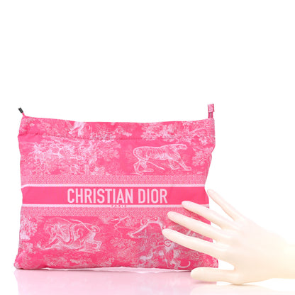 Christian Dior Embroidered Toile De Jouy Diortravel Zipped Pouch Pink 2 of 9