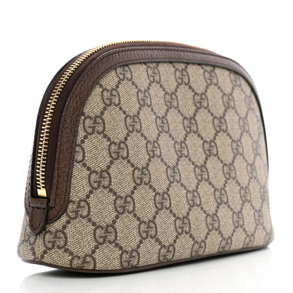 Gucci GG Supreme Monogram Textured Calfskin Web Large Ophidia Cosmetic Case Beige Ebony New Acero 3 of 8