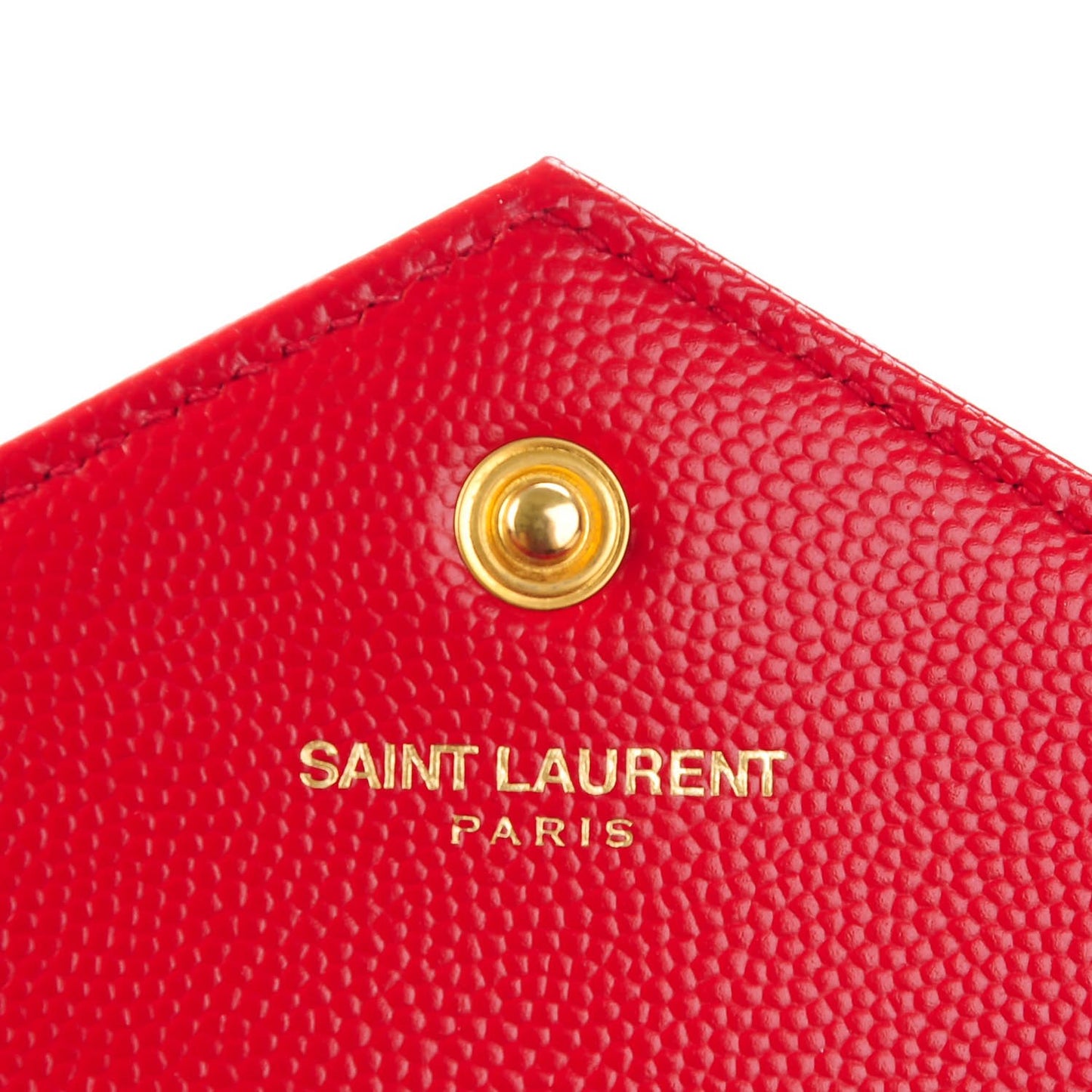Grain De Poudre Matelasse Chevron Monogram Chain Wallet Red