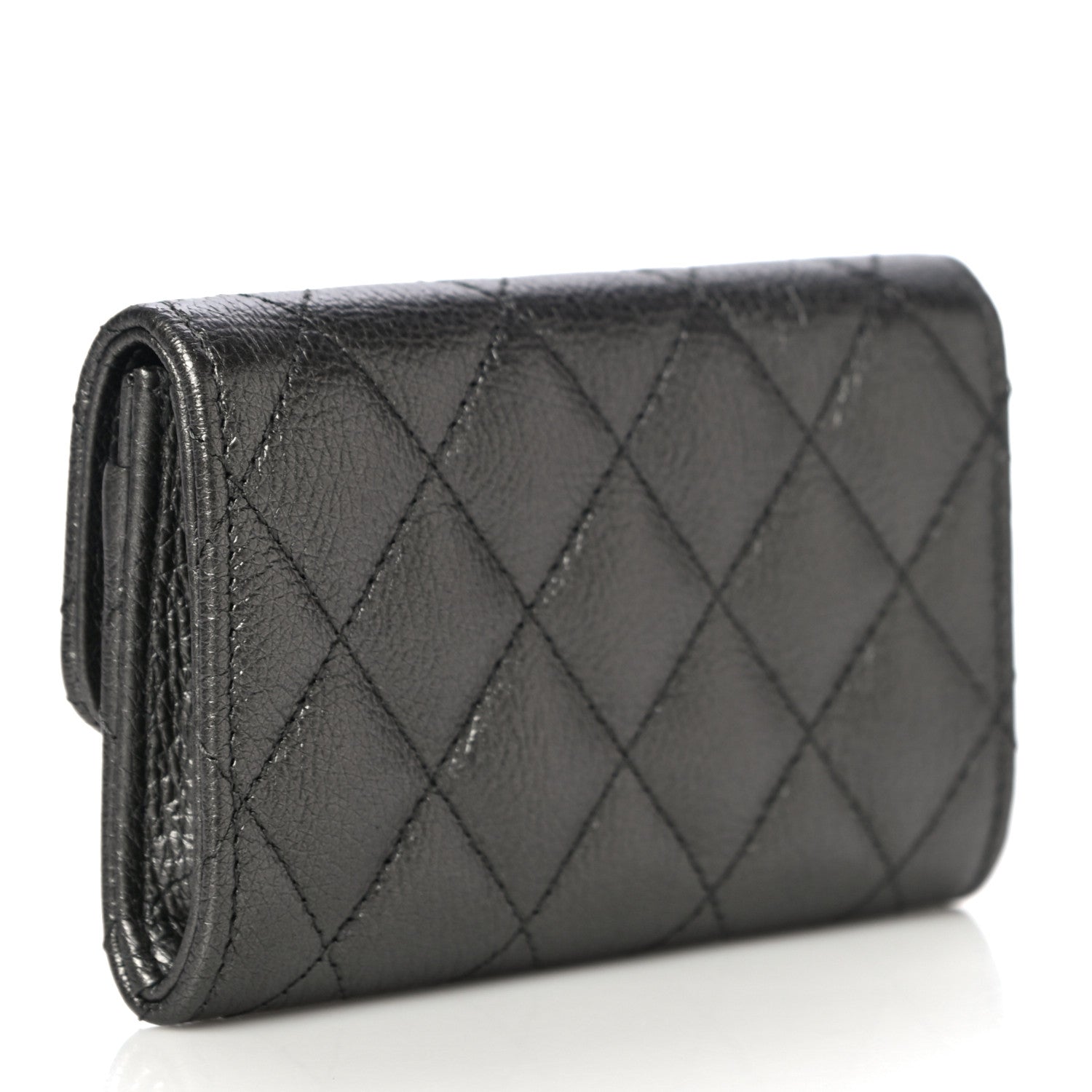 Chanel Metallic Calfskin Quilted Reissue Flap Card Holder Grey 3 of 12