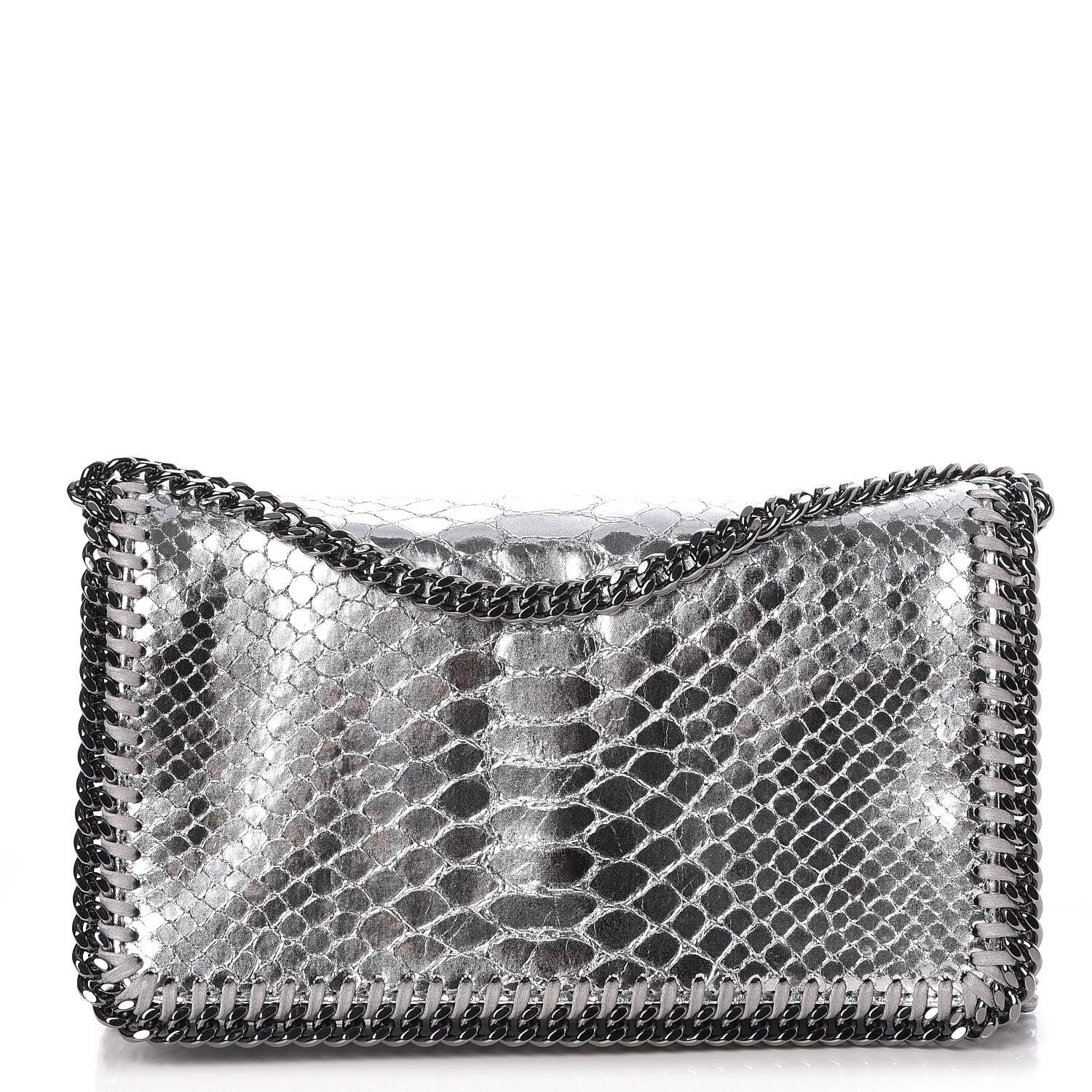 Stella McCartney Metallic Eco Python Falabella Crossbody Silver 1 of 8
