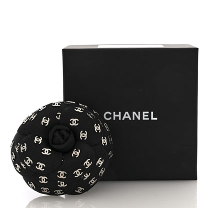 Chanel Satin CC Camellia Pin Brooch Black 4 of 4