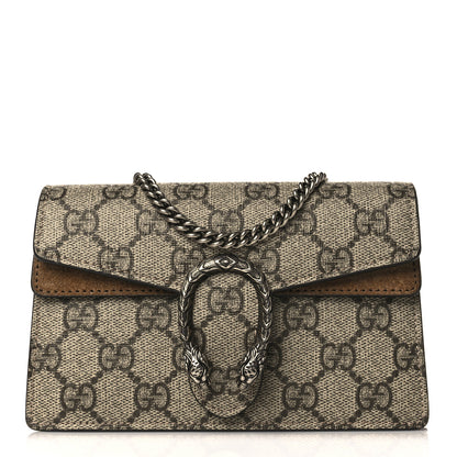 Gucci GG Supreme Monogram Super Mini Dionysus Shoulder Bag Taupe 1 of 8