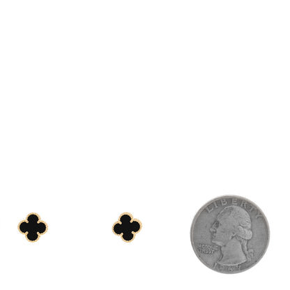 Van Cleef & Arpels VAN CLEEF &amp; ARPELS 18K Yellow Gold Black Onyx Sweet Alhambra Earrings 2 of 4