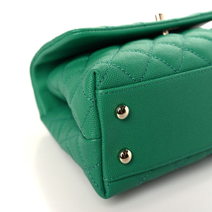 Chanel Caviar Quilted Mini Coco Handle Flap Green 8 of 9