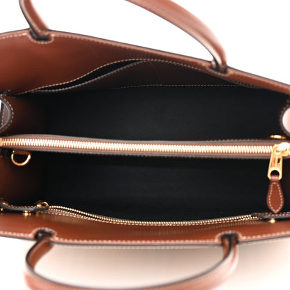 Burberry Calfskin Vintage Check Two Handle Title Bag Archive Beige 5 of 13