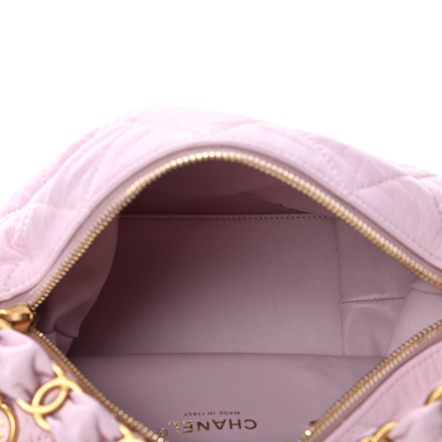 Chanel Crumpled Lambskin Quilted CC Links Shoulder Bag Pink 4 of 4