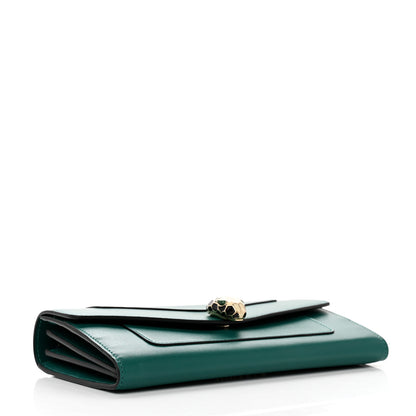 Bulgari Calfskin Serpenti Forever Chain Wallet Emerald Violet Amethyst 4 of 7