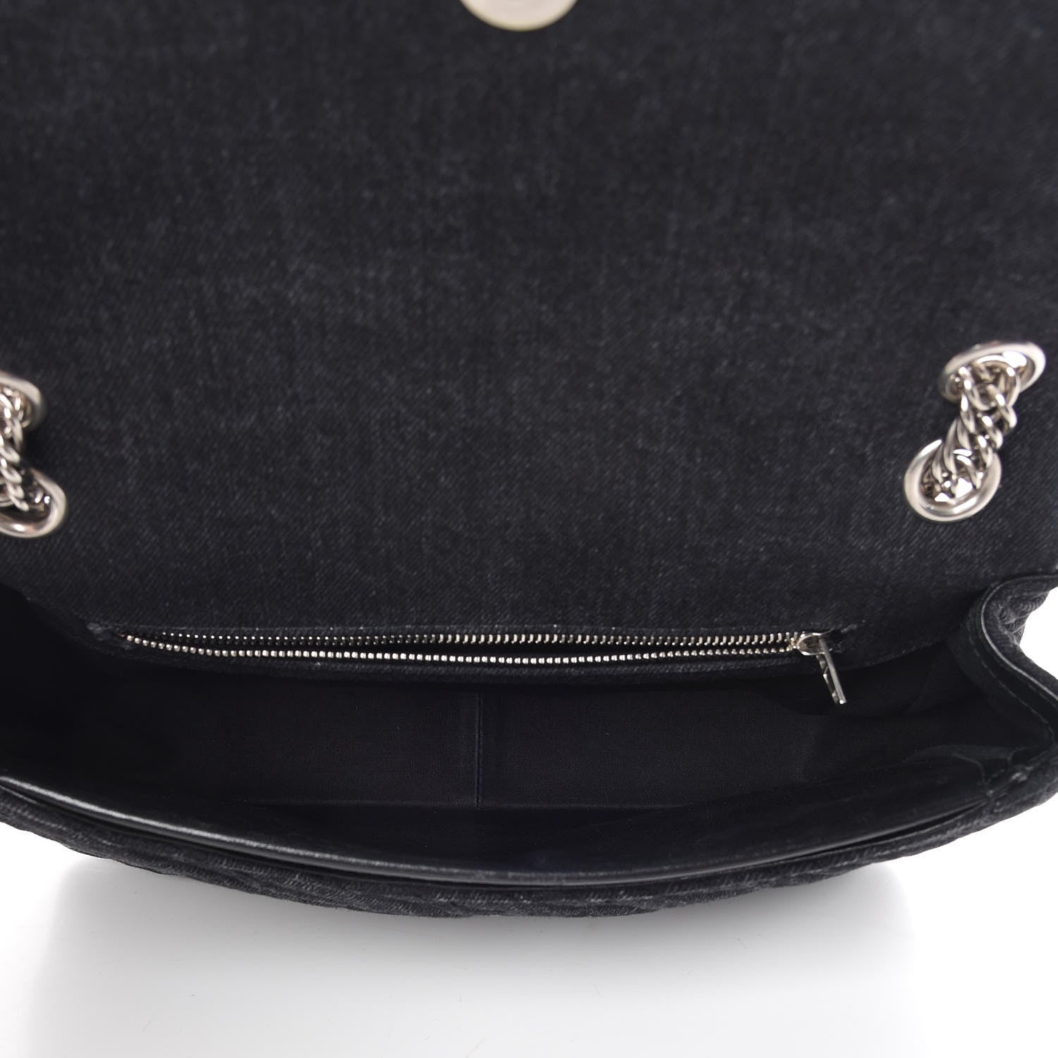 Balenciaga Destroyed Denim Jacquard Logo Matelasse M BB Round Shoulder Bag Black 7 of 12