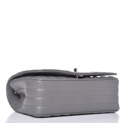 Chanel Calfskin Chevron Quilted Mini Statement Flap Grey 5 of 9