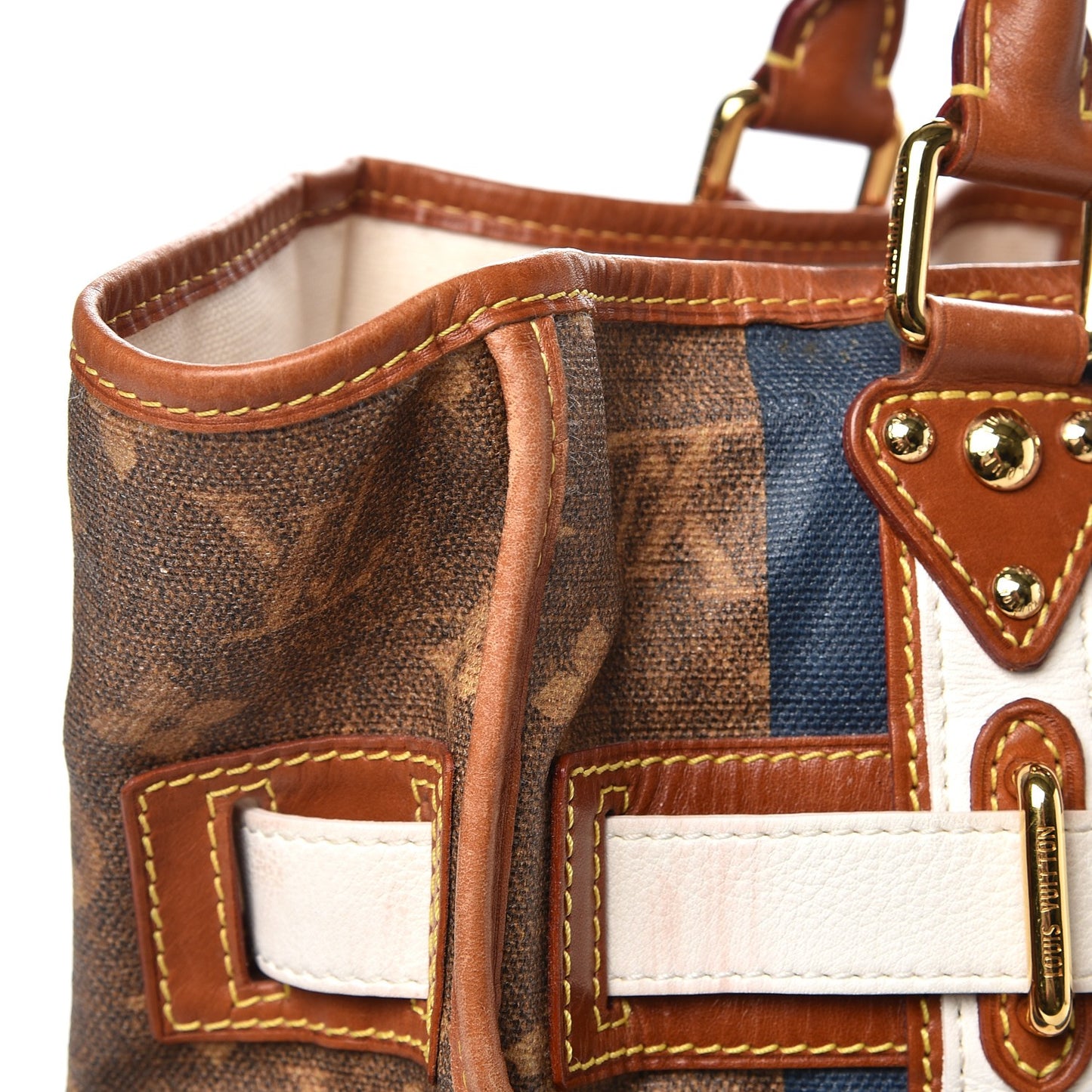 Monogram Rayures Tisse Sac GM Blue