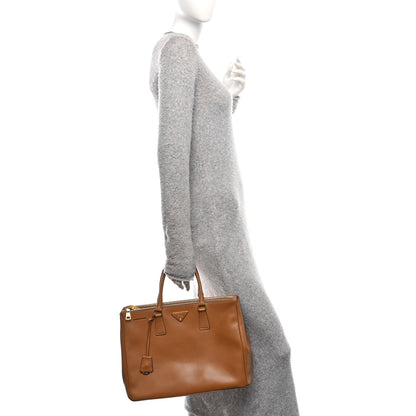 Prada Saffiano Lux Extra Large Galleria Double Zip Tote Caramel 2 of 9