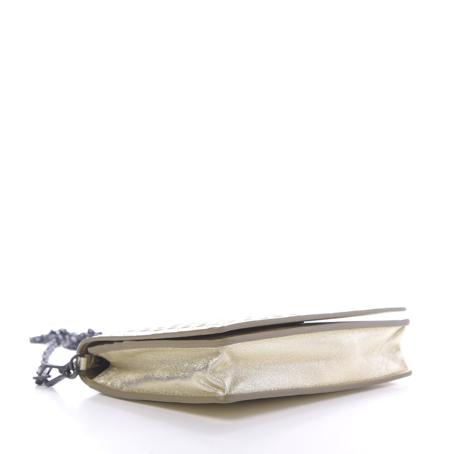 Bottega Veneta Metallic Intrecciato Grosgrain Montebello Crossbody Gold 4 of 8