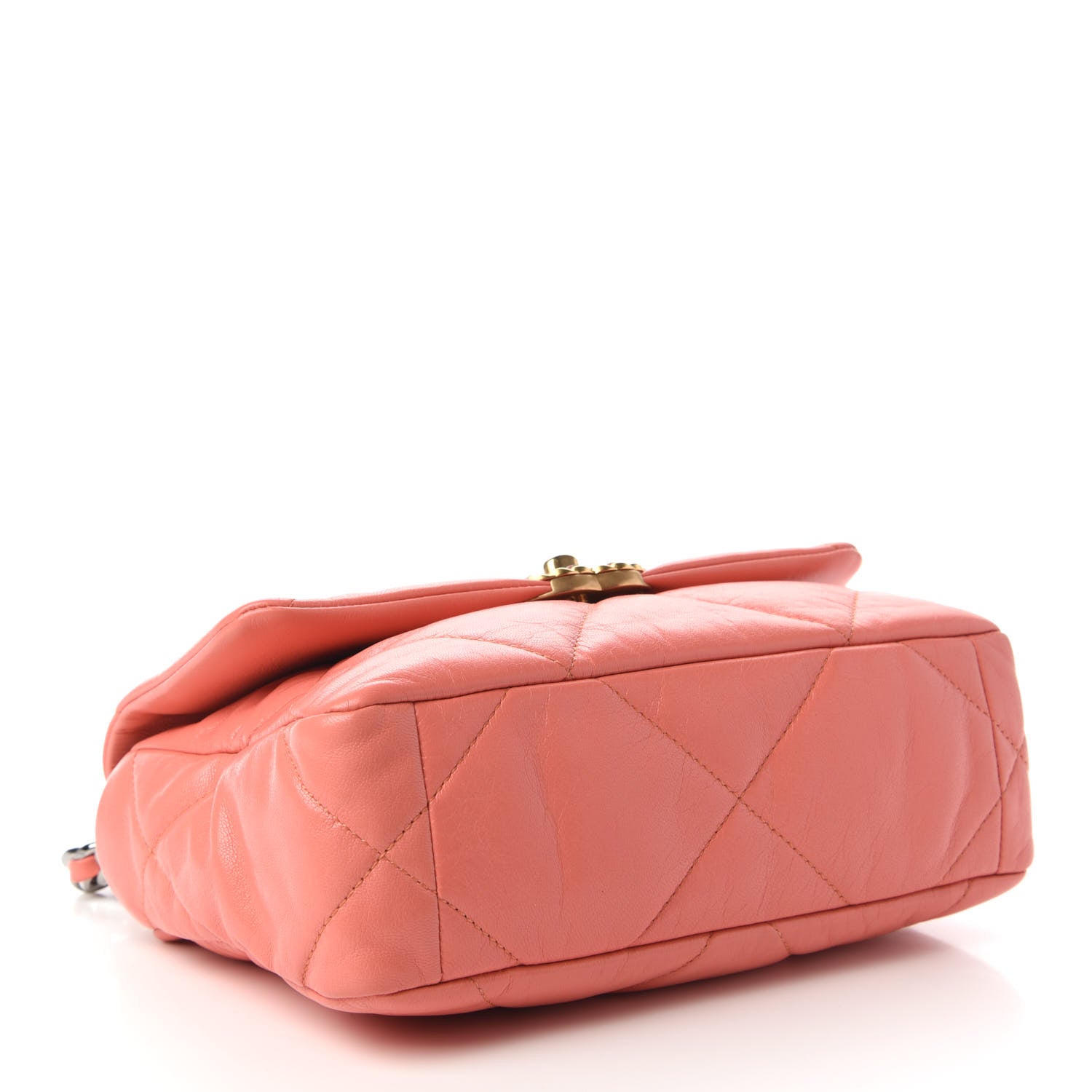 Chanel Goatskin Quilted Medium Chanel 19 Flap Orange 4 of 10