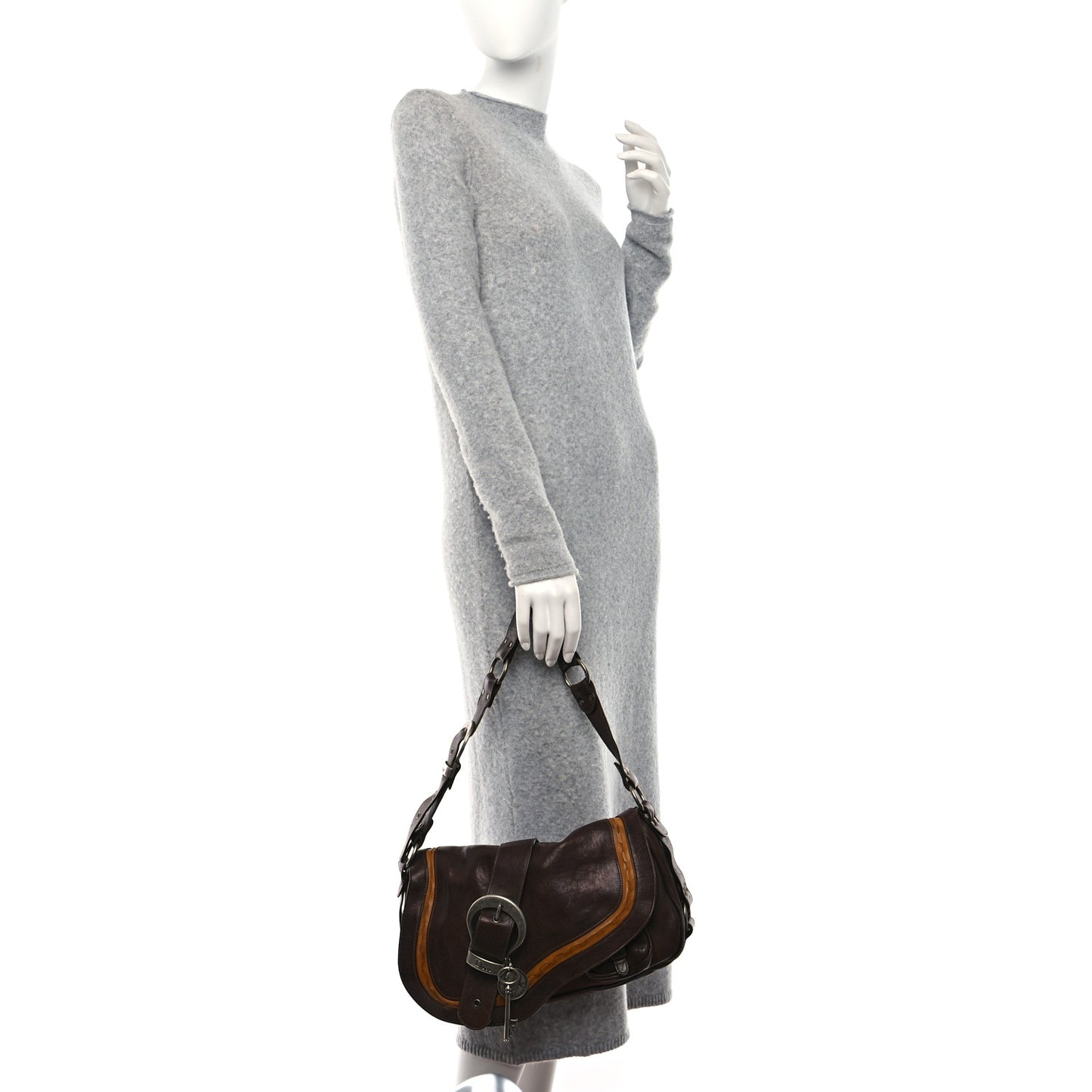 Calfskin Large Gaucho Double Saddle Bag Brown