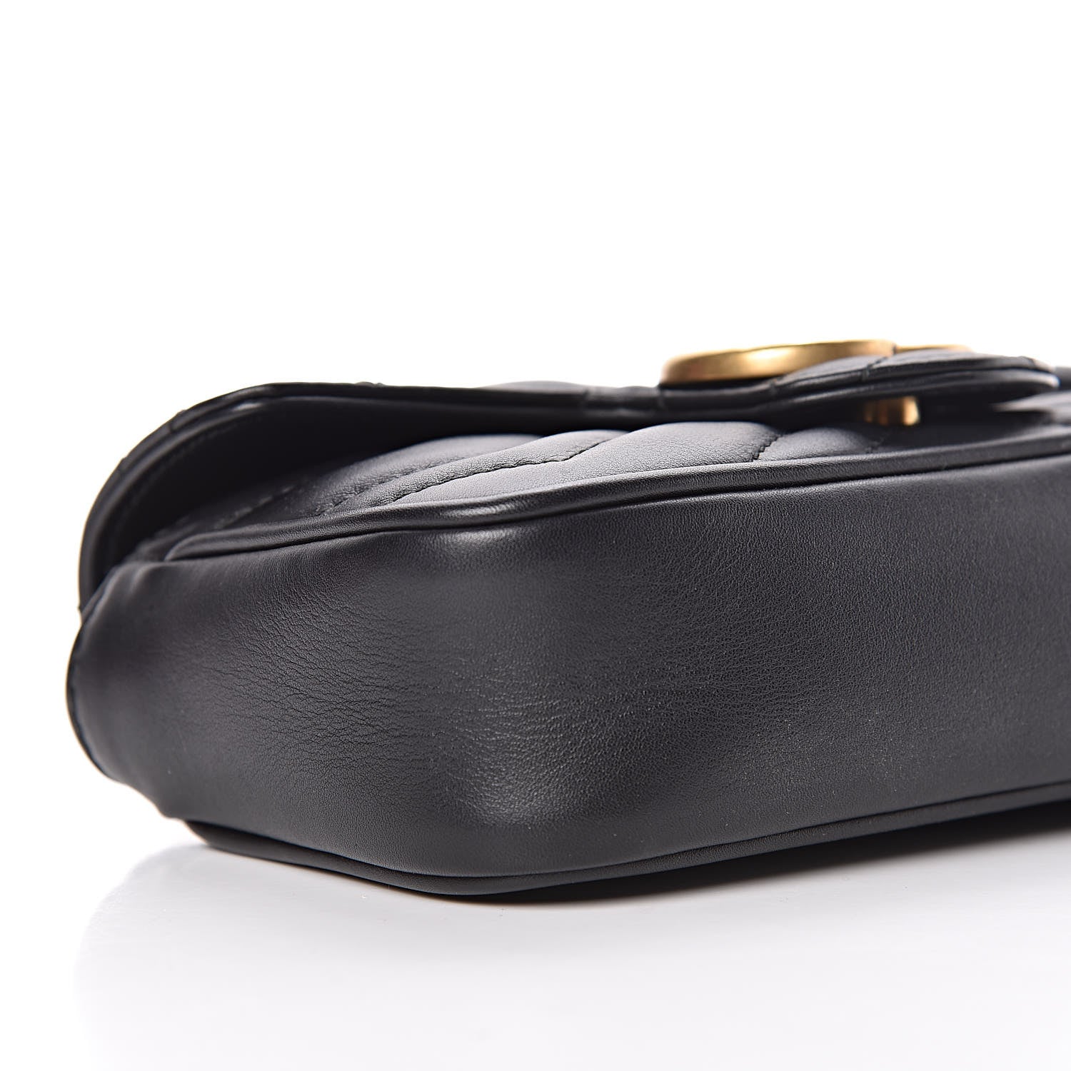 Gucci Calfskin Matelasse Super Mini GG Marmont Shoulder Bag Black 6 of 10