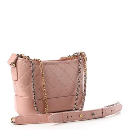 Chanel Aged Calfskin Quilted Small Gabrielle Hobo Pink 3 of 10