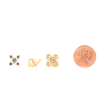 Louis Vuitton Swarovski Crystal Love Letter Timeless Ear Stud Earrings 2 of 5