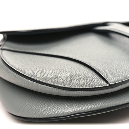 Christian Dior Grained Calfskin Saddle Bag Grey Stone 9 of 10