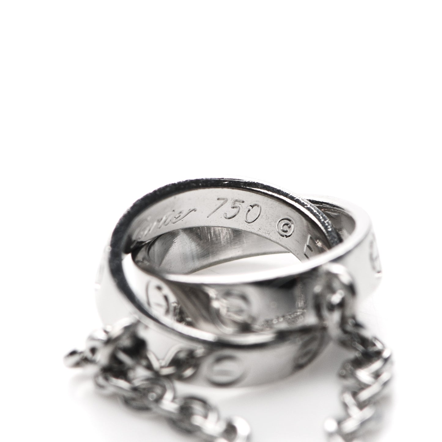 18K White Gold Interlocking LOVE Necklace