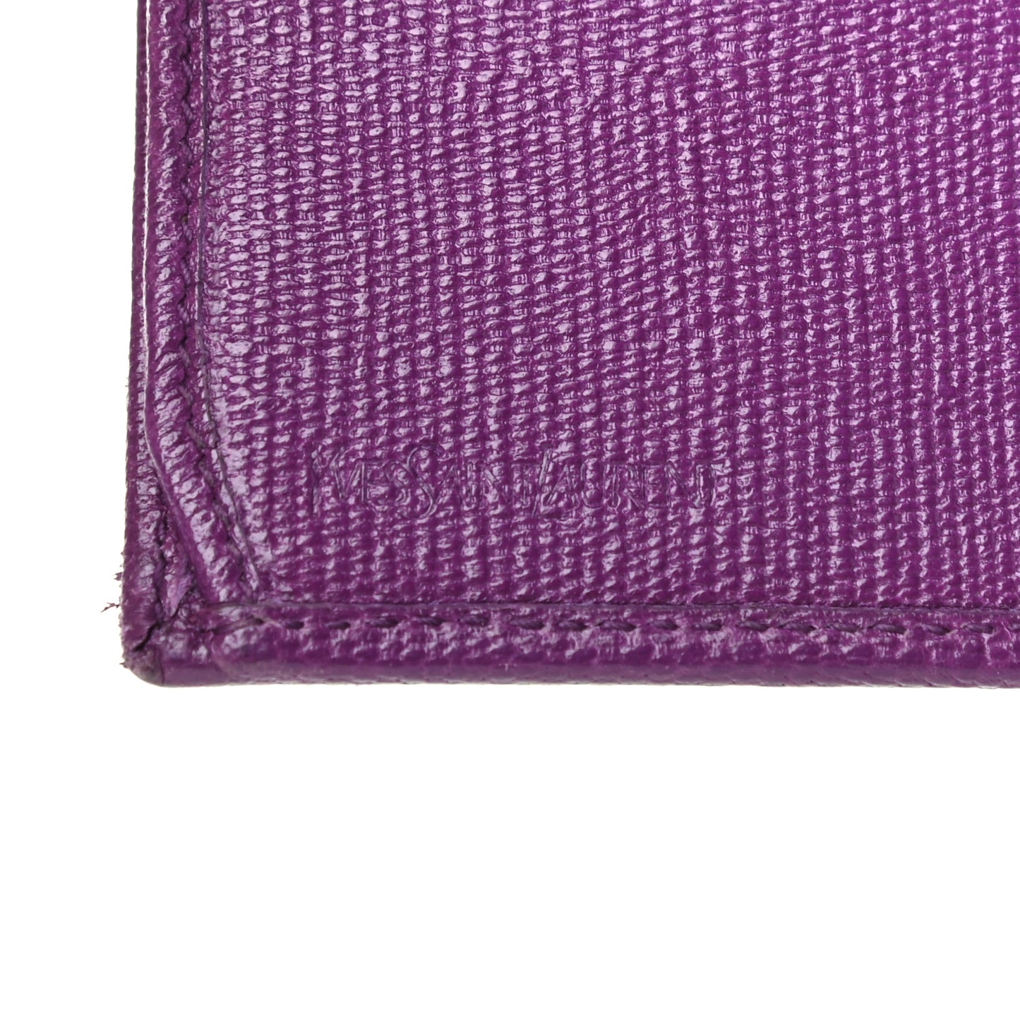 Textured Calfskin Classic Y Ligne Wallet Purple