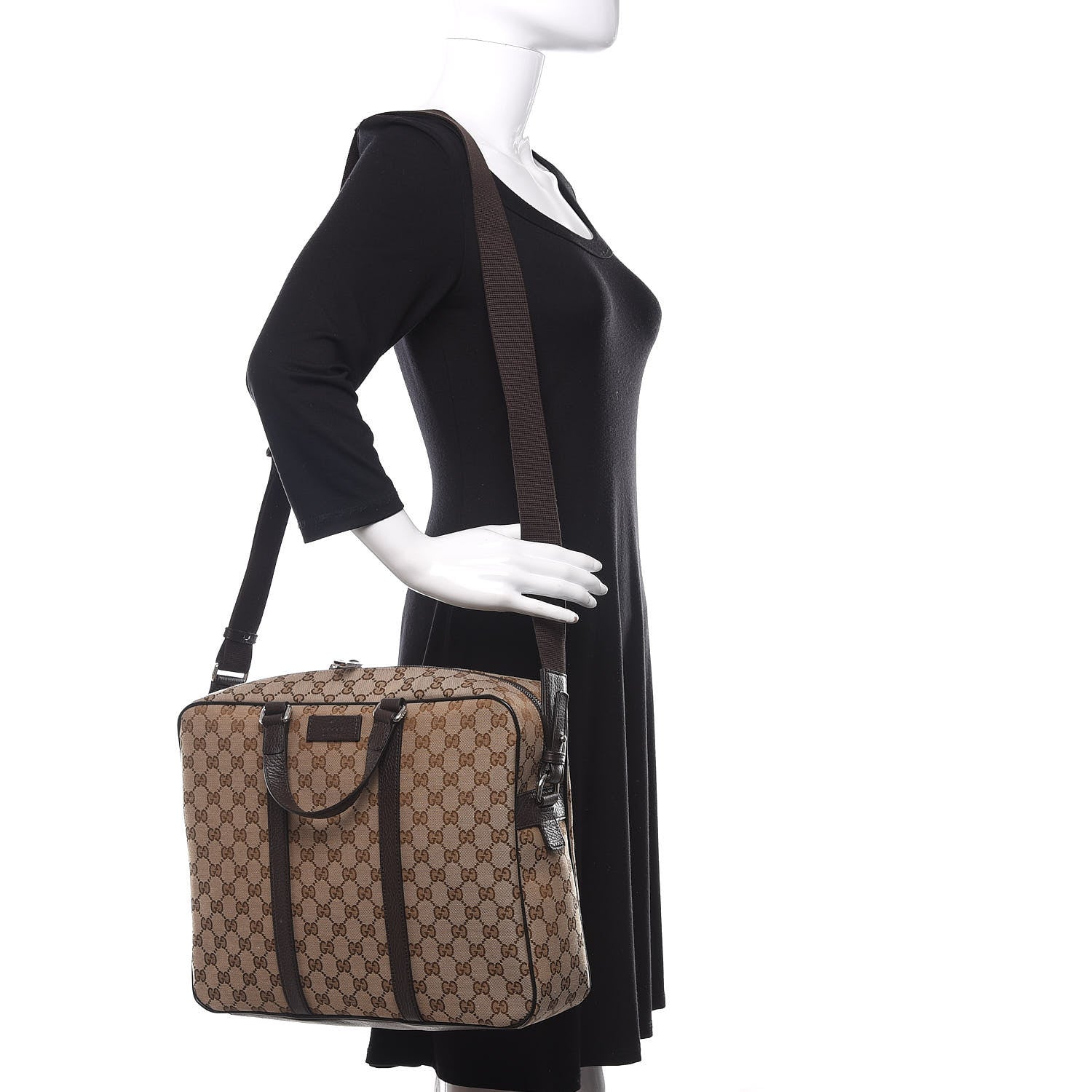 Gucci Monogram Briefcase Dark Brown 2 of 10