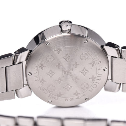 Louis Vuitton Stainless Steel Diamond 33mm Tambour Slim Quartz Watch 5 of 7