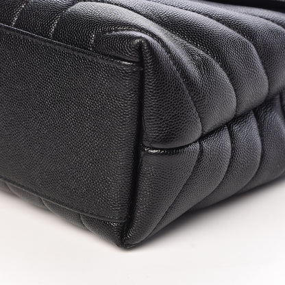 Saint Laurent Grain de Poudre Calfskin Y Quilted Monogram Small Loulou Chain Satchel Black 10 of 10